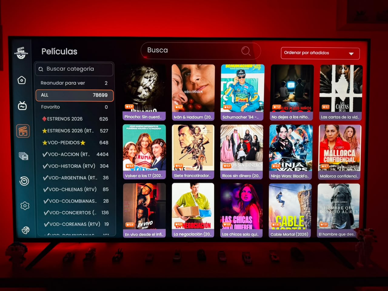 Catálogo de películas de la app